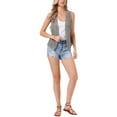 thumbnail image 2 of INSPIRE CHIC Women's Floral Crochet Hollow Out Sleeveless Open Front Vest Cardigan XL Light Grey, 2 of 6