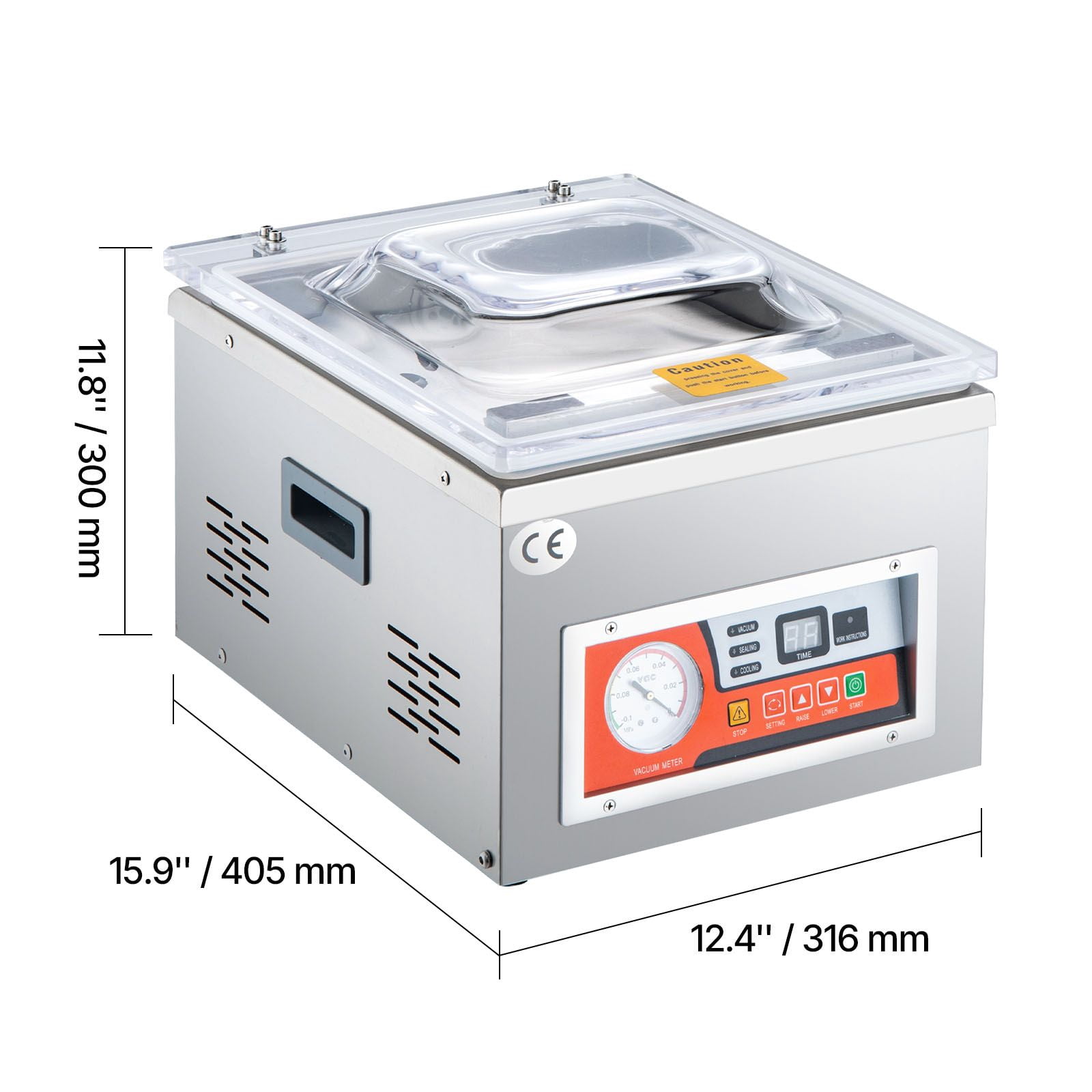 Generic DZ-260A Chamber Vacuum Sealer, Stainless Steel 110V Commercial Kitchen Packaging Machine for Fresh Meat and Fruit, 1 Pack