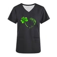 thumbnail image 5 of BiZtdJrK Scrub Tops for Women Short Sleeve Working Uniform with Pocket Summer Casual V Neck Stretchy Holiday T Shirts Funny Graphic Print Tees Black L Ofertas Relampago de Hoy, 5 of 7