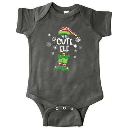 

Inktastic Funny Christmas I m the Cute Elf with Shoes and Hat Gift Baby Boy or Baby Girl Bodysuit