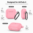 thumbnail image 3 of Lonmuju Silicone Case Cover for Airpods 4th Gen, Protective Earbud Skin with Cleaning Kit and Carabiner,pink, 3 of 7