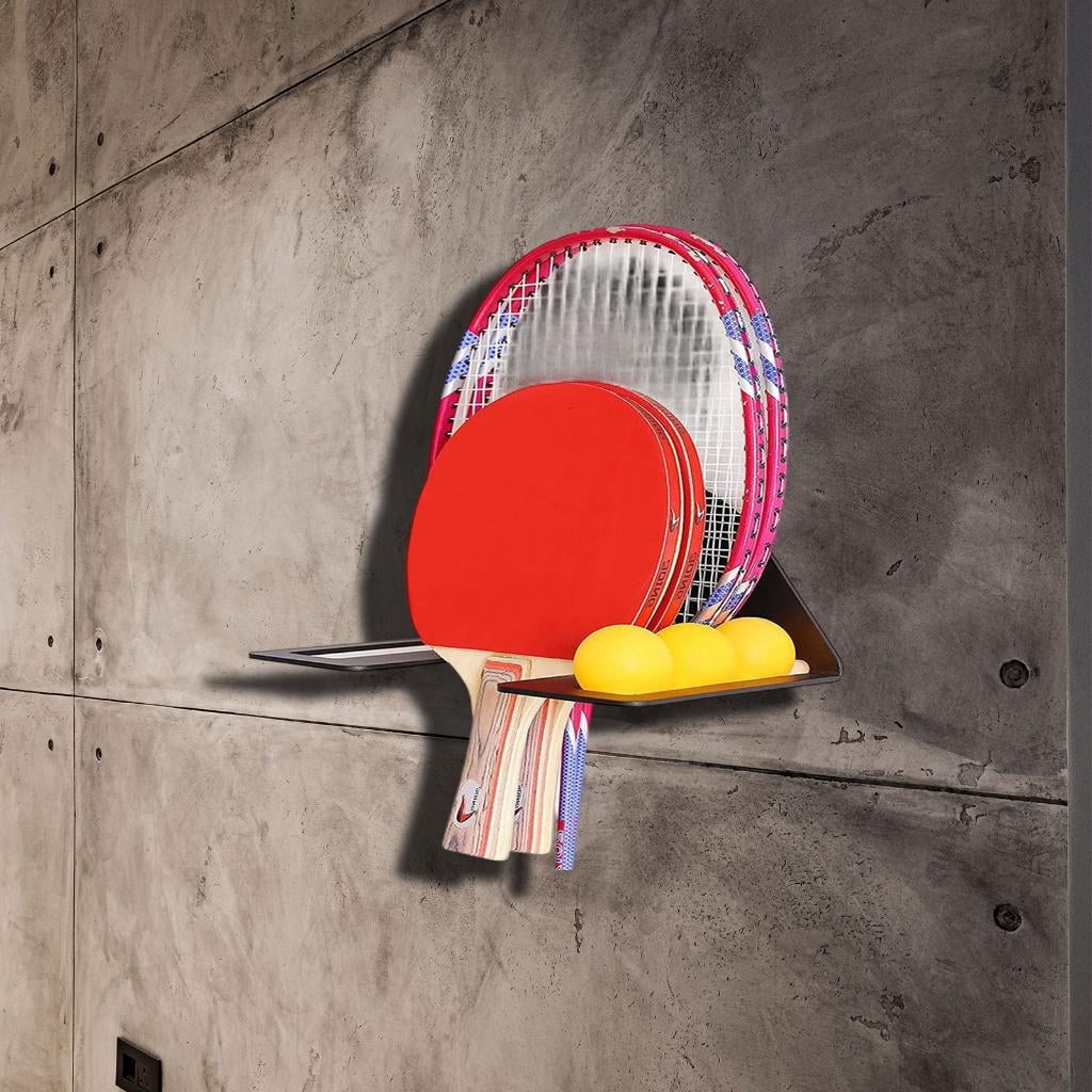 Yihuala Robust Iron Pingpong Paddle Holder Wall Mount Rack for Table Tennis Display and Storage