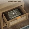 thumbnail image 4 of Surmoby Rattan Nightstand Bedside Table with Drawer and Storage Shelf,Natural Boho Night Stand End Table Side Table for Bedroom, Living Room, 4 of 9