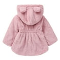 thumbnail image 3 of SYNPOS 1-8T Girls Winter Warm Coats Ear Hooded Faux Fur Fleece Jacket, 3 of 7