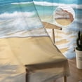 thumbnail image 6 of Summer Beach Semi Sheer Window Curtains 84 Inches Long, Coastal Ocean Tropical Palm Trees Rod Pocket Voile Silky Chiffon Curtain Treatment Drapes for Kitchen, Living Room, 52"x84", 2 Panels, 6 of 9