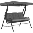 thumbnail image 1 of 3-Person Porch Swing Chair, Patio Swing Bench with Adjustable Canopy, Removable Thicken Cushion and Weather Resistant Steel Frame for Outdoor, Garden, Poolside Light Grey, 1 of 18