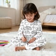thumbnail image 4 of WOYY Kids Coloring Pajama Sets DIY Doodle Long Sleeve Top Pants Sleepwear PJs, Sizes 2-9, 4 of 6