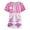 01-Pink, variant on Womens Scrub,Floral Pattern Nursing Tops - Side Slit Short Sleeve Scrub Blouse with Pockets - Red - XXL