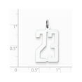 thumbnail image 2 of White Sterling Silver Charm Pendant 23 20 mm 8 Rhodium-Plated Small Elongated Pol Number, 2 of 2