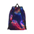 thumbnail image 2 of Naloa Cosmic Cat Psychedelic Journey Canvas Backpack for Men Women Rucksack Casual Travel Daypack College Tote Satchel Bookbag for Teens-Small, 2 of 7