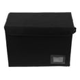 thumbnail image 3 of WEUVEB Black Comic Book Organizer Box Linen and PP Board Storage for Home and Office Use, 3 of 9
