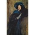 thumbnail image 3 of Raimundo de Madrazo y Garreta 13x18 Black Modern Framed Museum Art Print Titled - Portrait of a Lady in Blue (1897-1905), 3 of 5