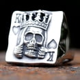 thumbnail image 3 of ZMY Home Stainless Steel Cool Poker Ring | Blackjack King with Skull Design Jewelry (10), 3 of 6