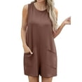 thumbnail image 3 of Cueply Women's Romper Summer Short Overalls Sleeveless Casual Jumpsuits Round Neck Loungewear Tank Tops Loose Fit with Pockets, 3 of 7