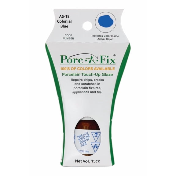 Porc-A-Fix Porcelain Touch-Up Repair Glaze Paint Kit, Colonial Blue, AS-18 (Matches American Standard)