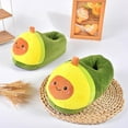 thumbnail image 4 of Warm Slippers Womens Shape Green Cute Fuzzy Funny Cozy Slip Soft Plush Fruit Shoes for Indoor Bedroom Home, 4 of 7