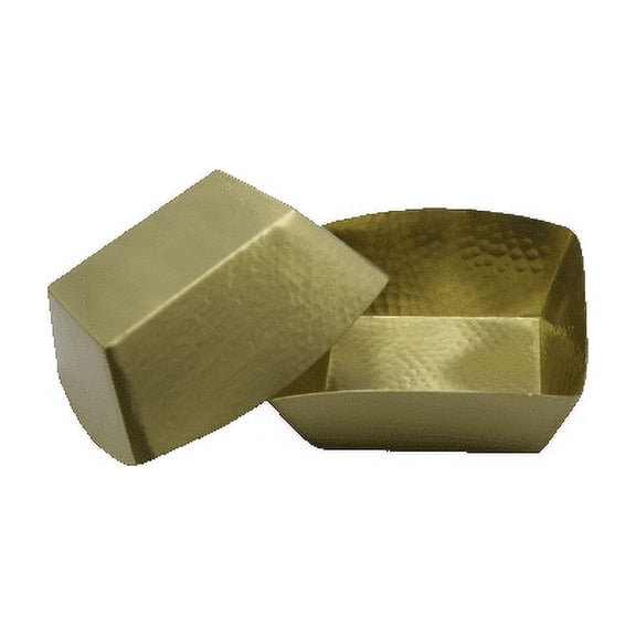 De Kulture Works Solid 100% Pure Brass Bowl Square Without Tin Plating Set of 2, 5 inches Diameter
