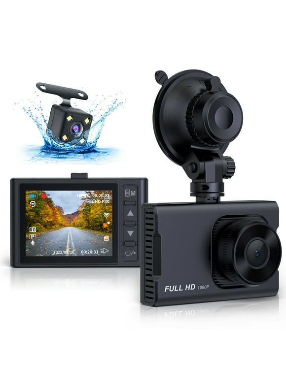 NEXPOW Dash Cam Front and Rear, 1080P Full HD Dash Camera, Dashcam with Night Vision, Car Camera with 3-inch LCD Display, Parking Mode, G-Sensor, Loop Recording, WDR