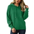 thumbnail image 4 of vigerkar Sweaters for Women Solid Color Hooded Sweater Lightweight Pullover Fall Winter Tops (Green, M), 4 of 6