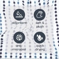 thumbnail image 6 of Mainstays Performance Cotton Bath Towel, Super Soft Quick Dry Fade Resistant, Blue Dot Pattern, 6 of 8