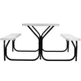 Costway All Weather Picnic Dining Table Set Outdoor Backyard Patio