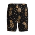 thumbnail image 5 of Naloa Gold Glitter Pineapples Men's Short Pajama Pants, Lounge Comfort Shorts with Elasticized Waistband and Side Pockets - Small, 5 of 9