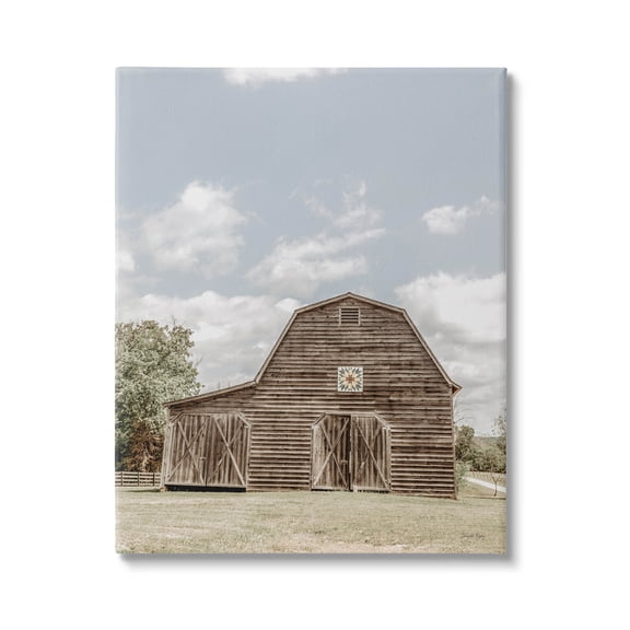 Peaceful Country Barn Farmland Landscape Photograph Gallery Wrapped Canvas Print Wall Art