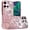 Rose Gold, variant on For Motorola Moto G Stylus 5G 2026 /2025 Luxury Flower Design Sparkle Glitter Diamond Rhinestone Shimmer Bling Plating Thick TPU Hard PC Cover, XPM Protector [Purple]
