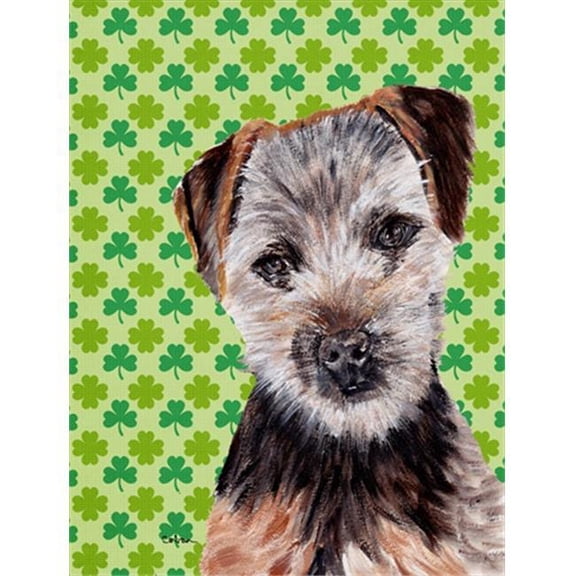 Norfolk Terrier Puppy Lucky Shamrock St. Patricks Day Flag Garden Size