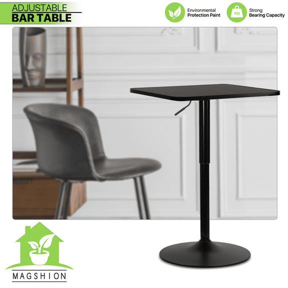 23" Bistro Pub Adjustable Bar Table Kitchen Counter Height Rectangular Tabletop