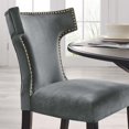 thumbnail image 4 of Side Dining Chair, Nailhead, Set of 2, Grey Gray, Velvet, Modern Contemporary, Kitchen Room Cafe Bistro Restaurant Hospitality, 4 of 10