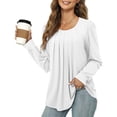 thumbnail image 1 of ICHUANYI Liquidación Blusa de manga larga con cuello redondo para mujer ICHUANYI WER202308256039, 1 of 5