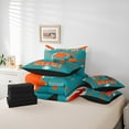thumbnail image 6 of Manfei American Football Bedding Comforter Set 7-Piece for Kids Teens, Rugby Helmet Full Bedding Set, Teal Orange Graffiti Splash Fitted Sheet Flat Sheet, Microfiber Bedroom Decor, 6 of 8