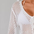 thumbnail image 4 of Qzwdhjm Crochet Cardigans for Women Hollow Out Cropped Swimsuits Coverups Long Sleeve Open Front Beach Cover Up Lighweight Trendy Beachwear Cardigan, 4 of 8