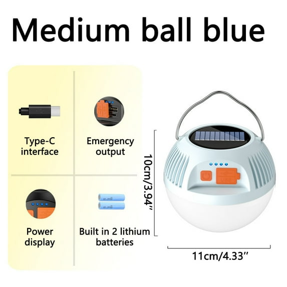 VerPetridure Outdoor Multi-function Spherical Camping Light Portable Strong Light LED Camping Light Outdoor Lighting