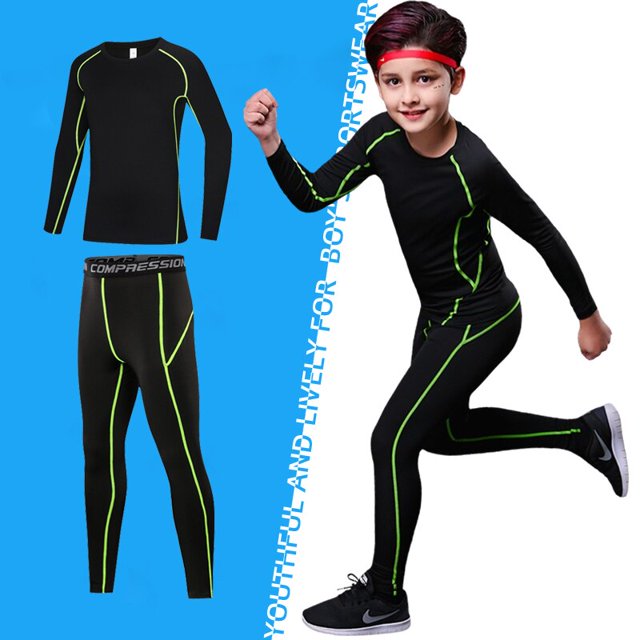 Chándales de Fitness para adolescentes, ropa interior cálida para jóvenes, pantalón, Top ajustado, ropa deportiva de compresión para correr, baloncesto qym unisex