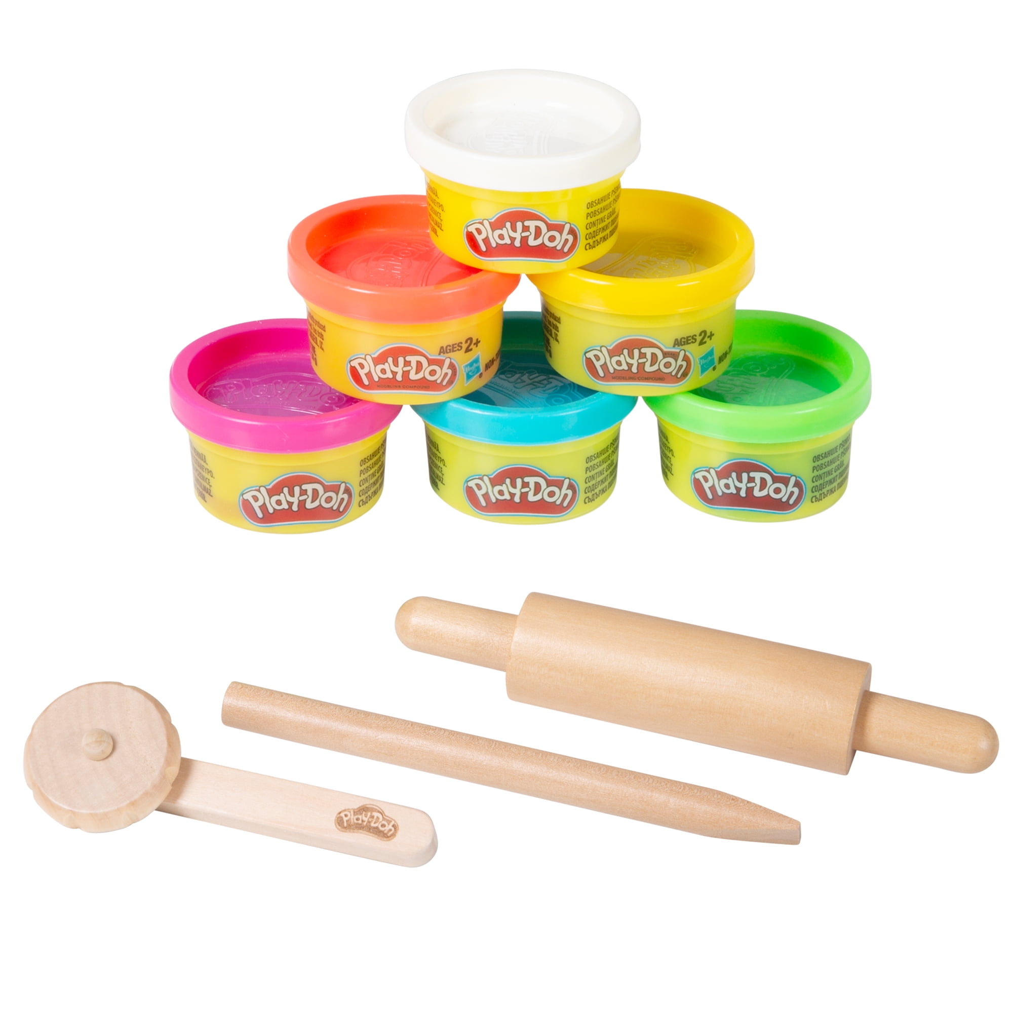 Play-Doh: Creative Seating Group Set - Wooden Crafting Table & Chair, (6) 1oz Play-Doh Containers, 3D Silicone Mat & 3pc Wooden Tools, Kids Ages 3+