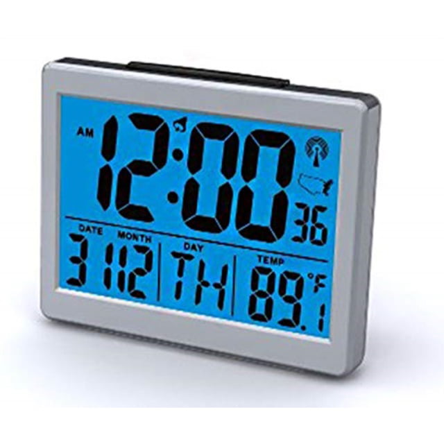 Precision Radio Controlled Atomic LCD Travel Alarm Clock New & Boxed 
