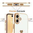 thumbnail image 5 of Entronix Love-Heart Luxury Case for Apple iPhone 16 Heart Case, Cute Design Shiny Bling Cover, Soft TPU Slim Shockproof Protective Case for Apple iPhone 16 for Women Girls, White, 5 of 6