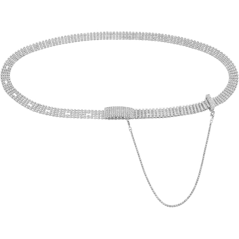 Women Rhinestone Chain Waist Belt Crystal Wedding Sparkle  display picture 3