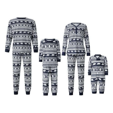 

FOCUSNORM Family Christmas Pajamas Matching Set Xmas Sleepwear Outfits Xmas Holiday Jammies Matching Suit for Adult Kid Baby