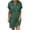 Green-281, variant on Customer Favorite,Women's Casual Solid-neck Short Sleeve Dress Pocket Split Hem Strap Dress,Solid Neck Dress, Short Sleeve Dress, Pocket & Split Hem Design Chic and Cozy,Sopatenor