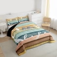 thumbnail image 3 of jejeloiu Camper Camping Queen Comforter Set,Colorful Old Wooden Bedding Sets,Abstract Geometric Stripe Bedding Comforter Set For Kids,Ultra Soft Home Decor Reversible,3 Pieces, 3 of 8