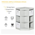 thumbnail image 4 of HOMCOM 9-Cubby Kids Corner Toy Storage Shelf Bookcase w/ Fabric Bins, Grey, 4 of 9