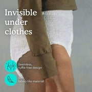 Because Overnight Absorbency Pull Ups - Adult Disposable Incontinence Underwear, Extra Absorbent Nighttime Pull Ups for Men and Women, White, XX-Large, 40 Count (4 Packs of 10)