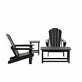 thumbnail image 2 of WestinTrends Malibu 4-Pieces Outdoor Patio Furniture Set, All Weather Outdoor Seating Plastic Adirondack Chair Set of 2 with Coffee Table and Side Table, Black, 2 of 14