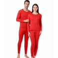 thumbnail image 2 of Sous-vêtements Thermiques pour Femmes Caleçons Longs Doublés en Molleton Couche de Base Haut et Bas Pyjama pour Temps Froid Rouge TTTG, 2 of 9