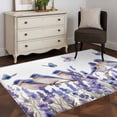 thumbnail image 4 of Non-Slip Rug Pad Rugs Garden Purple Floral Bird Butterfly Rectangle Area Rugs 3x5Ft Soft Carpet Pads for Living Room Kids Room, Watercolor Lavender on White, 4 of 9