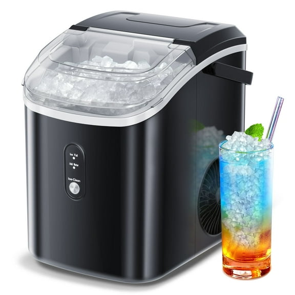 Auseo 35Lbs Nugget Ice Maker Countertop, Self-Cleaning with Ice Scoop, for Home/Office/Bar, Black