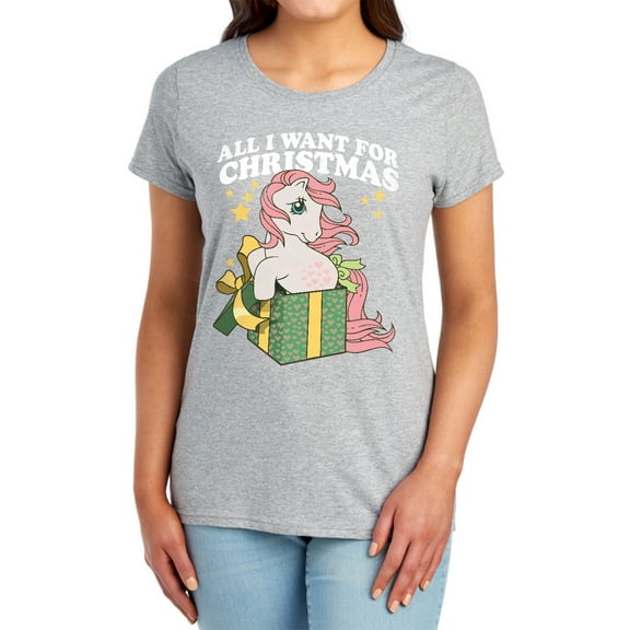 My Little Pony Retro All I Want Women's T Shirt, Athletic Heather, Medium